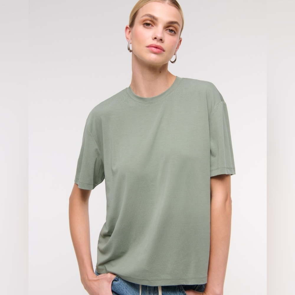 Abercrombie & Fitch Olive Cupro Easy Tee - XL